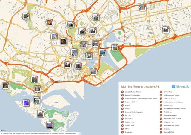 Mapa de vistas de Singapur