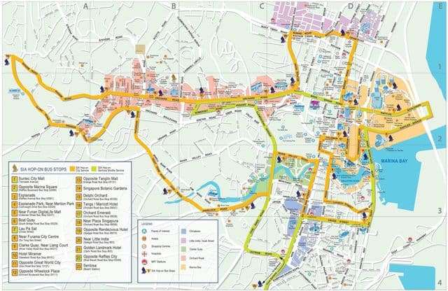 Mapa del centro de la ciudad de Singapur