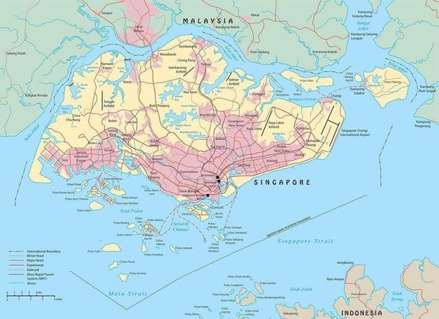 Mapa de la ciudad de Singapur