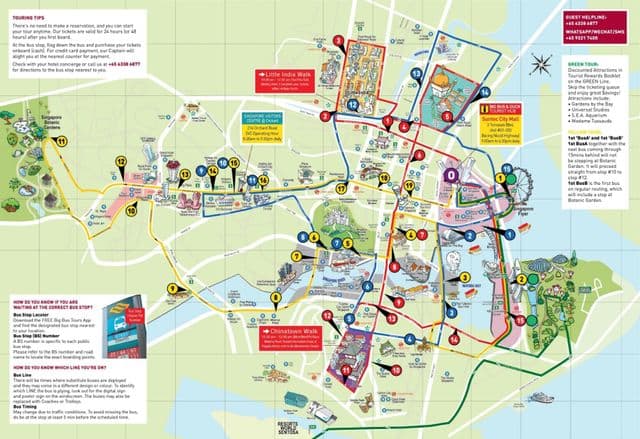 Mapa de Singapur Big Bus