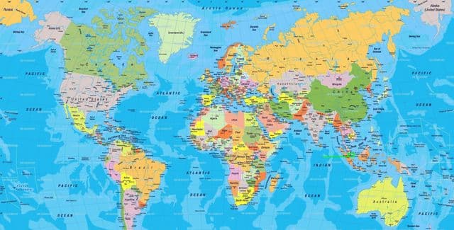 Ubicación de Singapur en el mapa mundial