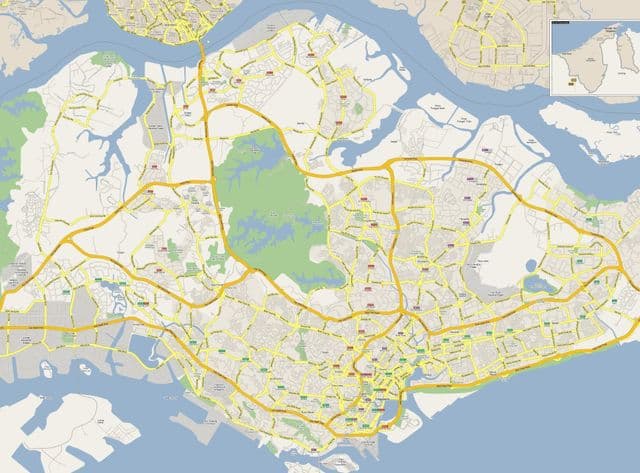 Mapa de carreteras de Singapur