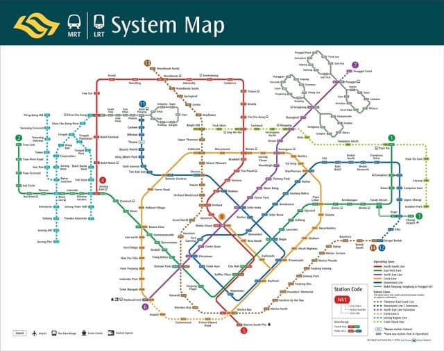 Mapa de la estación de metro de Singapur