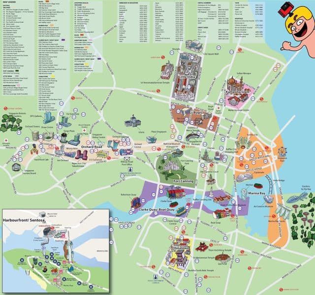 Mapa turístico de Singapur