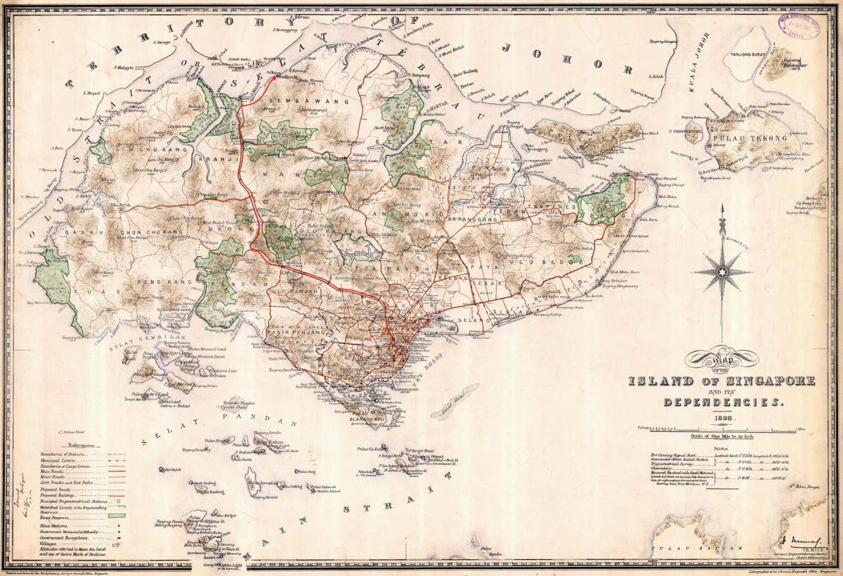Mapa histórico de Singapur